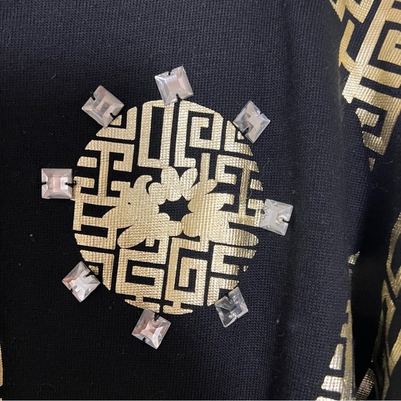 Vintage Bonnie and Bill New York Black & Gold Top Size Large Metallic Boujee‎ - Picture 6 of 10